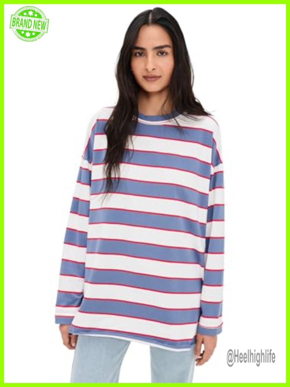 Lioness Horizon Long Sleeve Crew Neck T-Shirt Loose Fit Lightweight Jersey